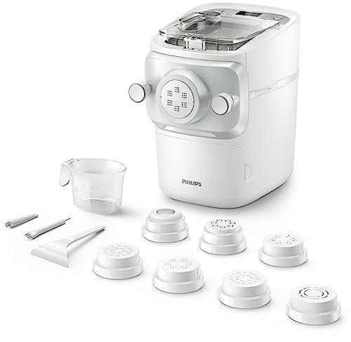 Philips 7000 Series Pasta Maker, ProExtrude Technology 150W, 8 discs, Perfect Mixing Technology, Preapre up to 8 Portions, NutriU App, White, (HR2660/03)