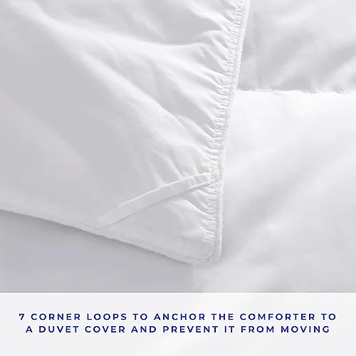 Kotton Culture Reversible Pinch Pleated Down Alternative Comforter Set 600 TC 100% Egyptian Cotton Shell 400 GSM Microfiber Fill, 1 Pintuck Comforter & 2 Pillow Shams (Cal King/King, White)