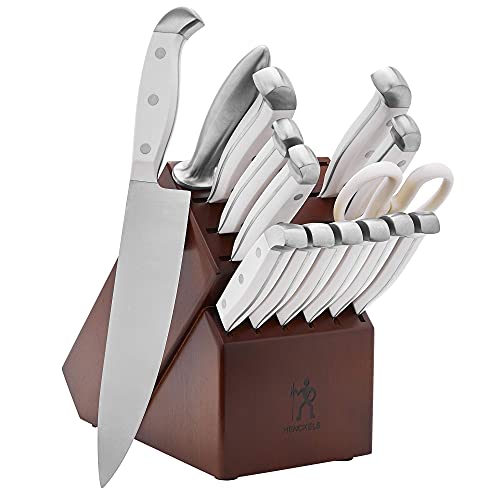 HENCKELS Statement Razor-Sharp 15-Piece White Handle Knife Set with Block, German Engineered Knife Informed by over 100 Years of Mastery