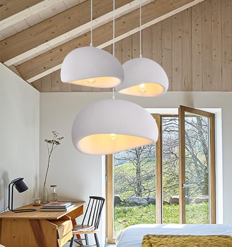 DENGNBJ 24 Inch Large Modern Pendant Light Simple Dining Room Ceiling Japanese Style Pendant Light - with E26 Base - Bird's Nest Shape Pendant Light for Bedrooms and Hallways