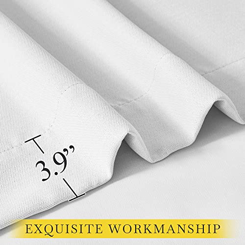 NICETOWN Faux Linen Room Darkening Living Room Curtains, Pinch Pleated Curtains Thick Linen Blend Thermal Insulated Noise Reducing Window Drapes for Bedroom, Greyish White, W50 x 90, Set of 2