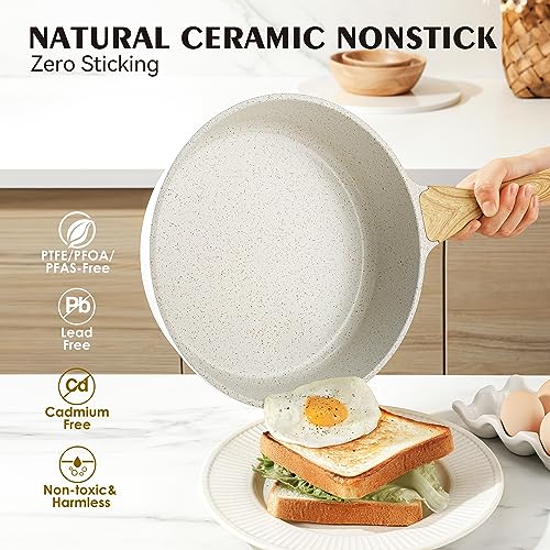 SENSARTE Nonstick Ceramic Saute Pan 12-Inch, Non-toxic Deep Frying Pan Skillet with Lid, Healthy Jumbo Cooker, Stay Cool Handle, Induction Compatible, PFOA & PFAS Free