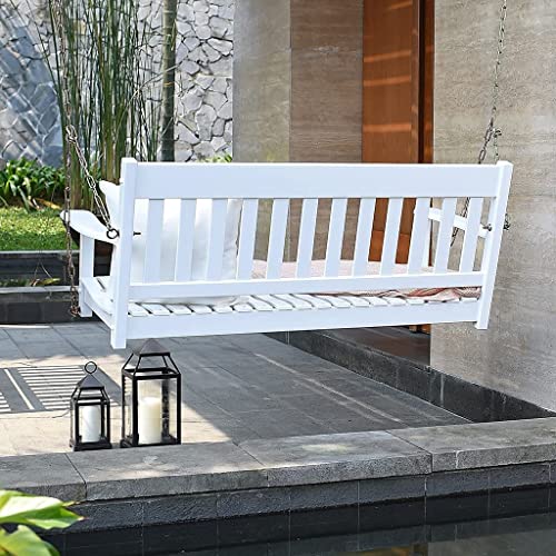 Cambridge Casual Solid Wood Bentley Patio Porch Swing, White