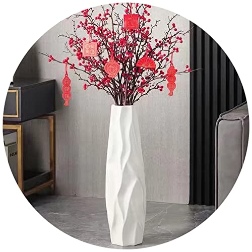 Floor Vase, GDSZJLJ 28 Inches Tall Ceramic White Large Decorative Vases for Modern Home Decor, Living Room, Minimalist Style Flower Vase for Pampas Grass, Flowers, Twigs, Office, Bedroom Décor