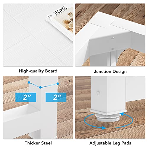 Tribesigns 70.8”Executive Desk, Large Office Computer Desk with Thicken Frame, Modern Simple Workstation Business Furniture for Home Office, White