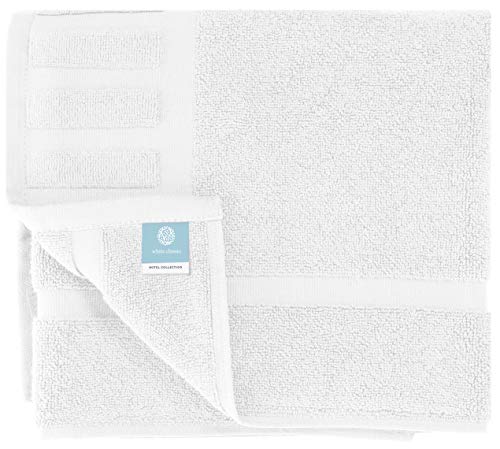 White Classic Luxury Bath Mat Floor Towel Set - Absorbent Cotton Hotel Spa Shower/Bathtub Mats [Not a Bathroom Rug] 22"x34" | 2 Pack | White