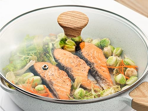 SENSARTE Nonstick Ceramic Saute Pan 12-Inch, Non-toxic Deep Frying Pan Skillet with Lid, Healthy Jumbo Cooker, Stay Cool Handle, Induction Compatible, PFOA & PFAS Free