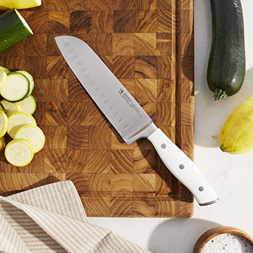 HENCKELS Forged Accent Razor-Sharp 2-pc Santoku Knife Set, White Handle, German Engineered Informed by 100+ Years of Mastery