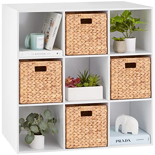 Best Choice Products 9-Cube Storage Shelf Organizer Bookshelf System, Display Cube Shelves Compartments, Customizable w/ 3 Removable Back Panels - White