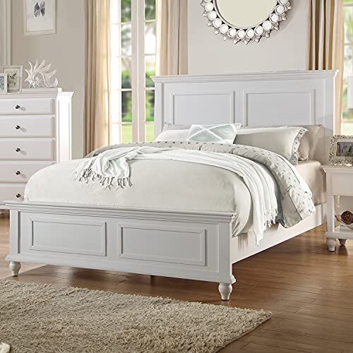 simple relax White Cal King Size Wood Bed