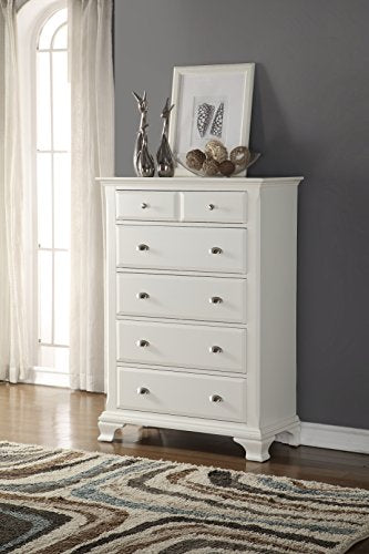 Roundhill Furniture Bedroom Furniture Bed Dresser King White