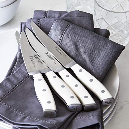 HENCKELS Forged Accent Razor-Sharp Steak Knife Set of 4, White, German Engineered Knife Informed by over 100 Years of Mastery