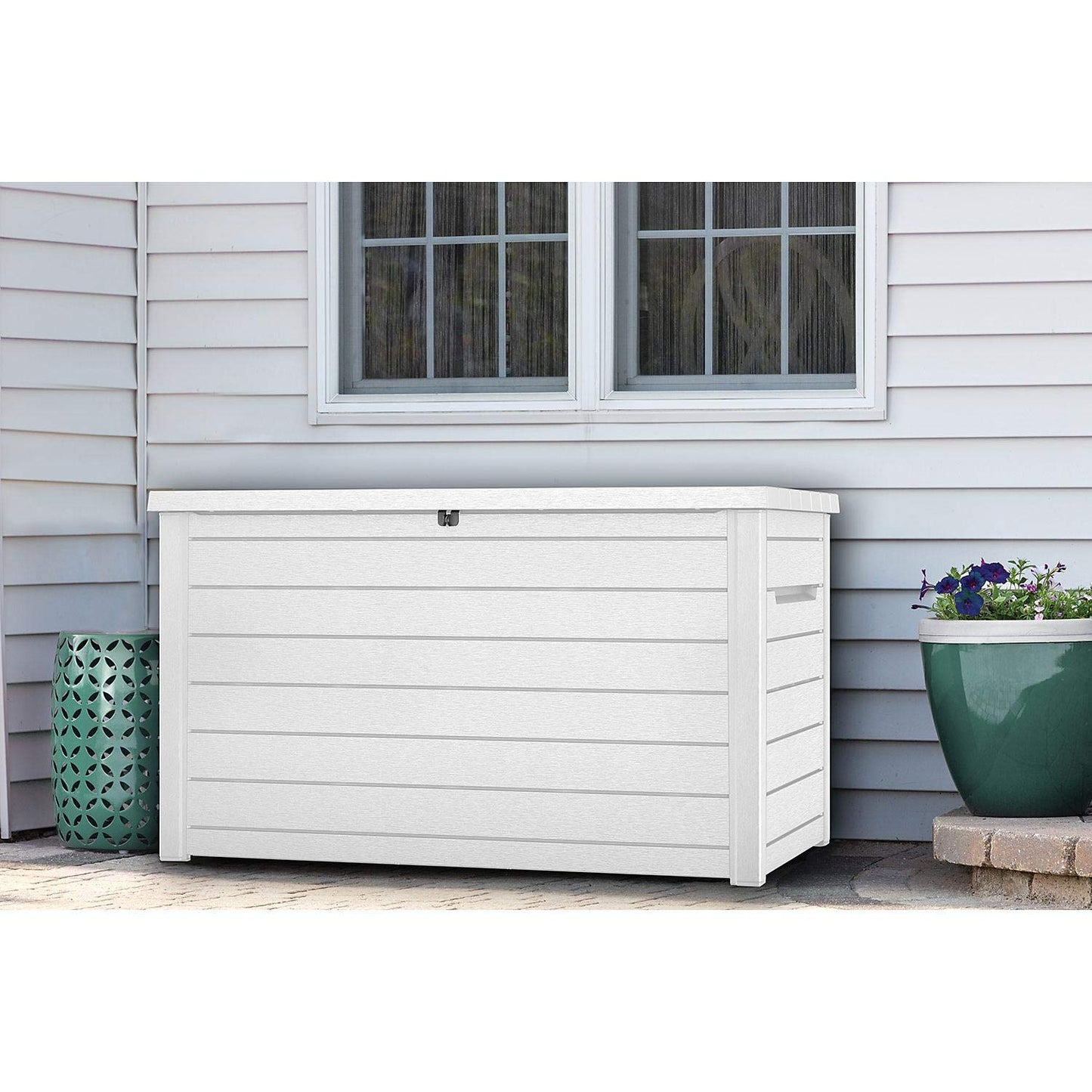 Keter XXL 230 Gallon Deck Storage Box Outdoor Patio Container ~ White