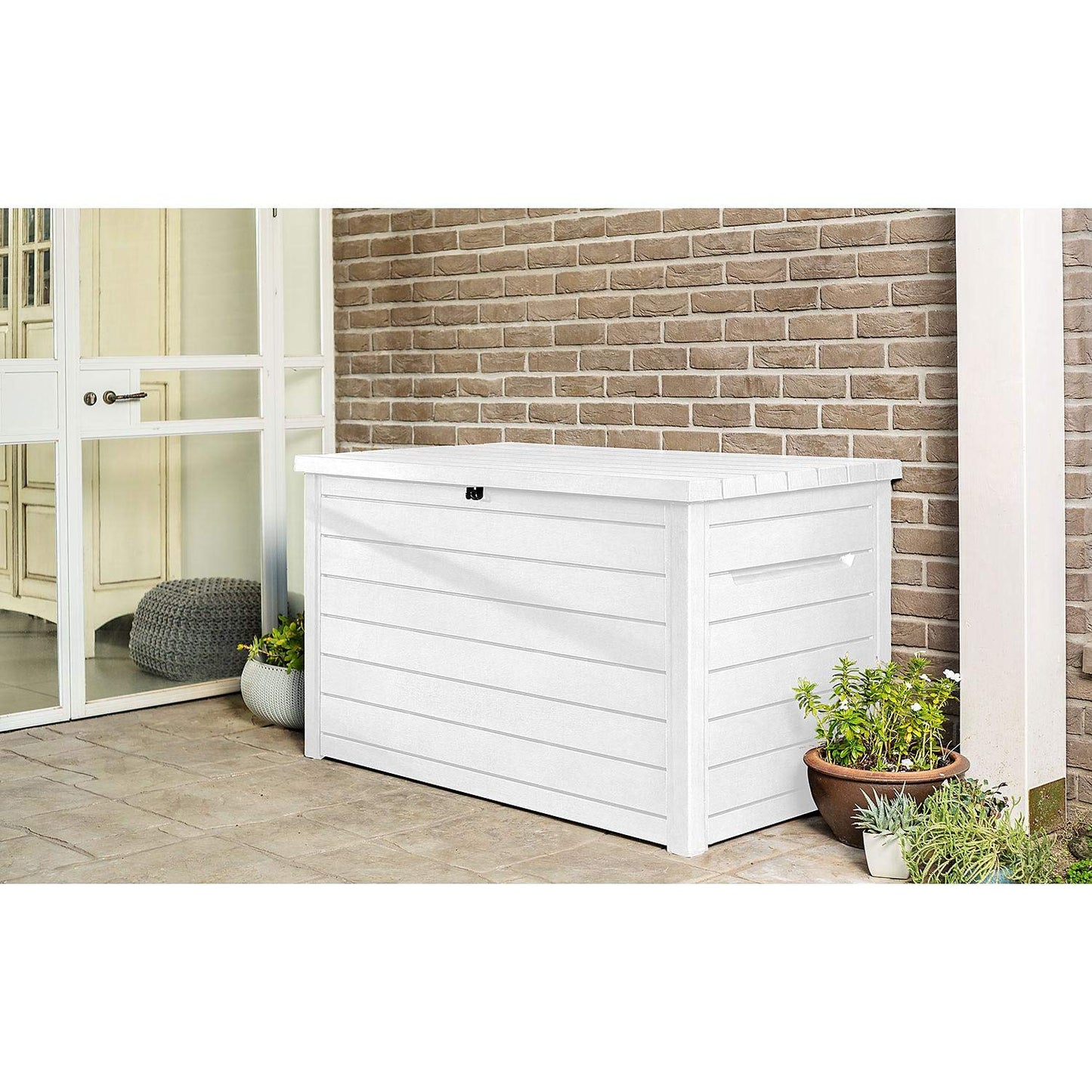 Keter XXL 230 Gallon Deck Storage Box Outdoor Patio Container ~ White